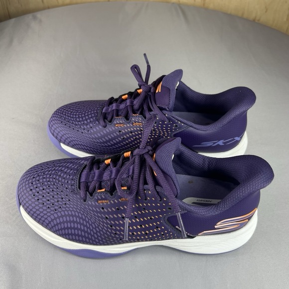 Skechers SLAM Pickleball 174201 Women's 8 Purple Orange White Sneakers Lace Up - Picture 5 of 14
